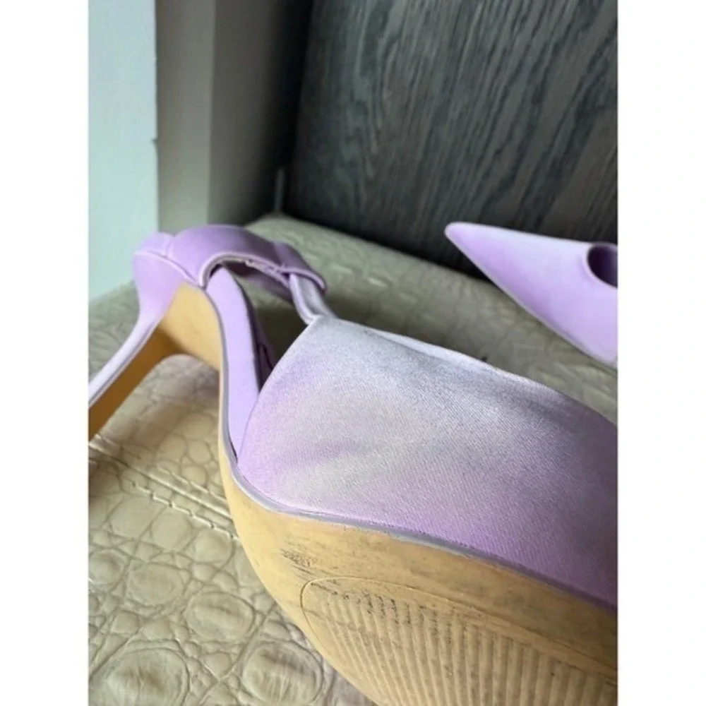 Zara Lavender Slingback Heels Pointed Toe Stiletto Pumps Size 39
